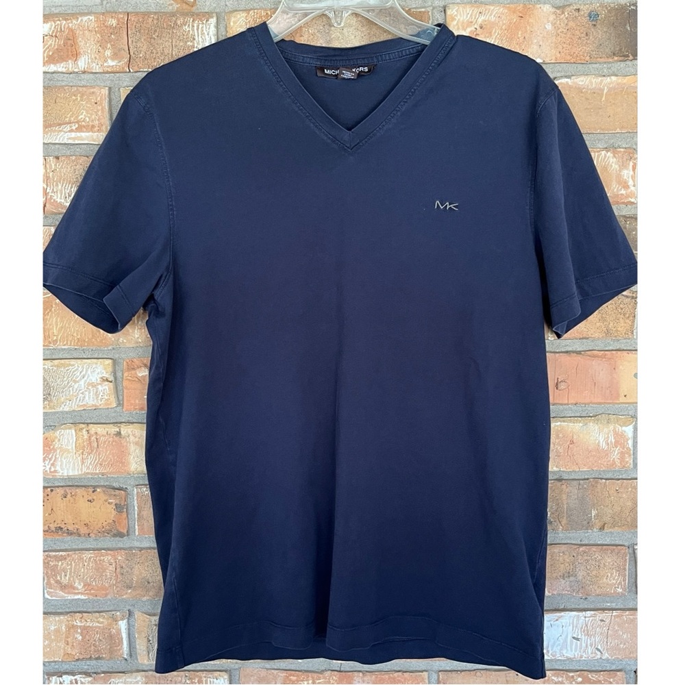 Michael Kors Men’s Navy Short Sleeve V-Neck Tee Size Medium